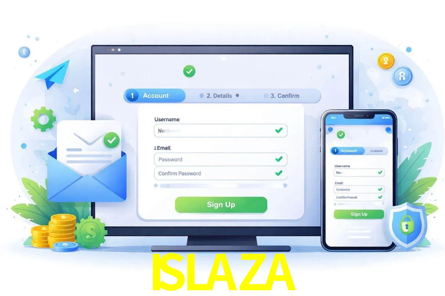 Registro de nuevo usuario y configuración de cuenta ISLAZA